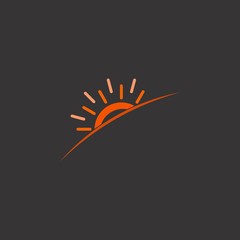 abstract sun rise silhouette logo