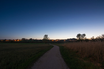 Fototapeta premium Weg am Chiemsee am Abend, Byern in Deutschland