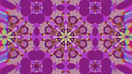 Abstract Colorful Painted Kaleidoscopic Graphic Background. Futuristic Psychedelic Hypnotic Backdrop Pattern With Texture.