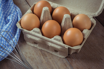 Eggs in carton box