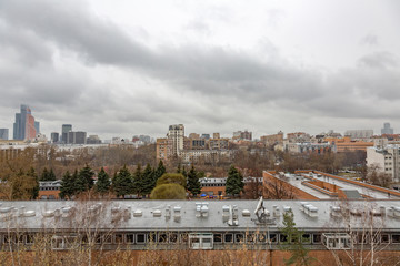 Obraz premium View of Moscow in rainy weather, Russia