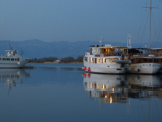 Fototapeta premium Ships and boats in the harbour in Croatia