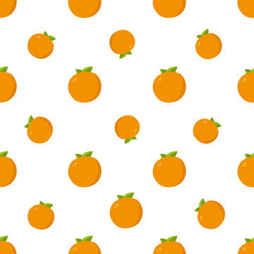 Seamless Pattern. Orange Fruits Background