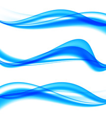 Abstract smooth wavy lines set