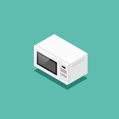Vector isometric illustration of microwave oven