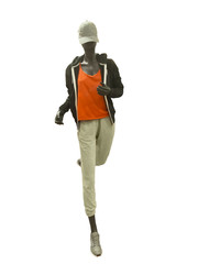Running female mannequin