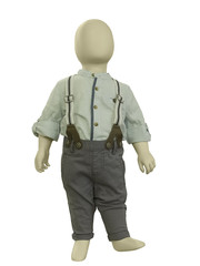 Child mannequin dressed in casual clothes