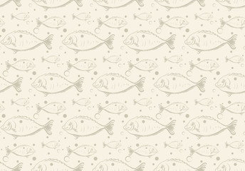 Seamless Pattern with Fish