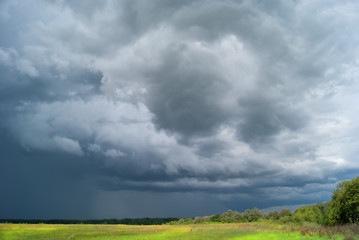 Strong storm clouds over the valley