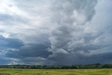 Strong storm clouds over the valley