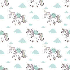 Pattern with cute unicorn