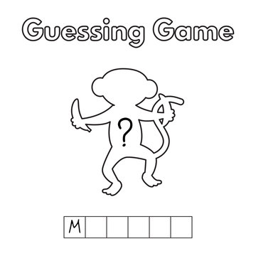 Cartoon Monkey Guessing Game