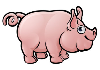 Pig Farm Animals Cartoon Character