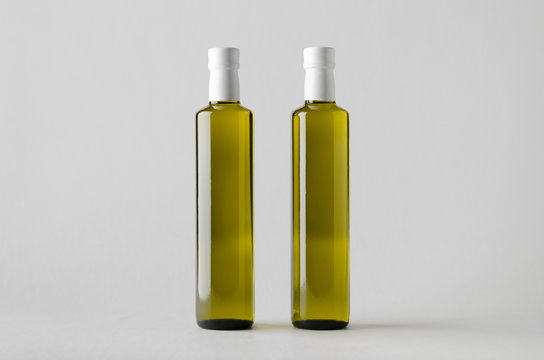 Olive / Sunflower / Sesame Oil Bottle Mock-Up - Two Bottles