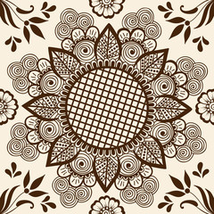 Vector bloemen naadloos patroonelement in Arabische stijl. Arabesk patroon. Oost-etnische sieraad. Elegante textuur voor achtergronden.