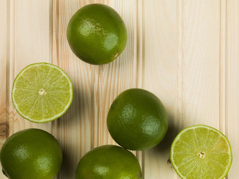 Fresh Ripe Juicy Limes Citrus Fruit