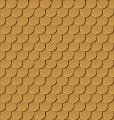 Seamless gold roof tiles vector background.