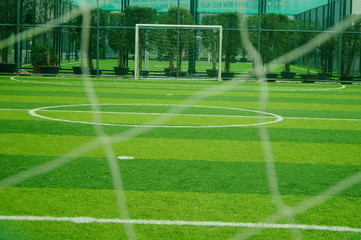 Football stadium sports facilities close-up