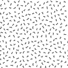 Seamless hand drawn pattern with check mark. Vector illustration in black and white colors
