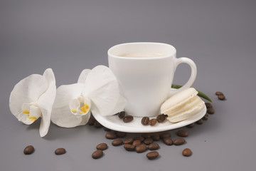 Obraz na płótnie Canvas Coffee in a white Cup.