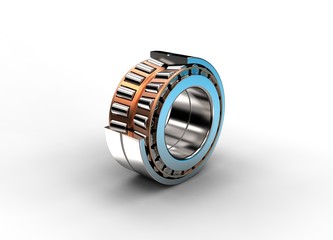 3D illustration of double row tapered roller bearing