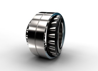 3D illustration of double row tapered roller bearing