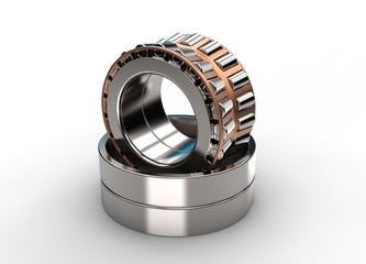 3D illustration of double row tapered roller bearing