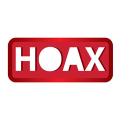hoax text design in red color. vector illustration