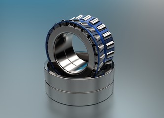 3D illustration of double row tapered roller bearing