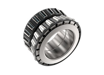 3D illustration of double row tapered roller bearing