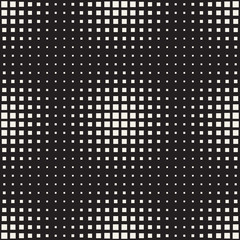 Repeating Rectangle Halftone. Modern Geometric Lattice Texture. Vector Seamless Monochrome Pattern