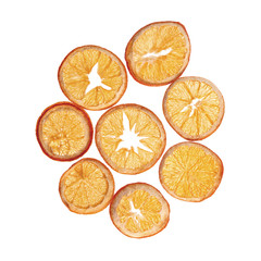  dried oranges on the white background