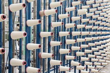 Neatly arranged cotton yarn