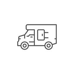 Delivery van line icon