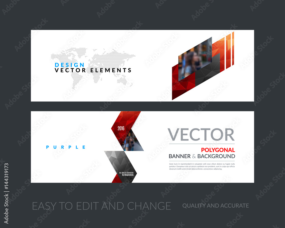 Canvas Prints vector set of modern horizontal website banners with colourful d
