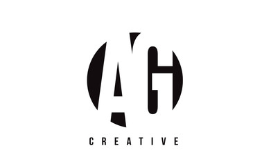 AG A G White Letter Logo Design with Circle Background.