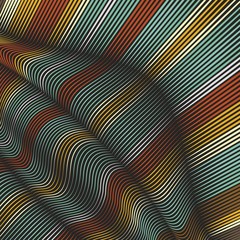 Fototapeta premium Vector warped lines background. Flexible stripes twisted as silk forming volumetric folds. Colorful stripes with variable width. Modern abstract creative backdrop.