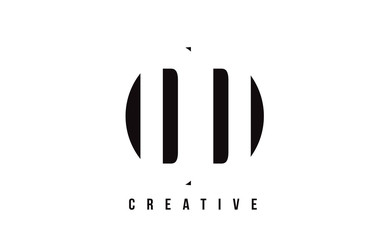 DD D D White Letter Logo Design with Circle Background.