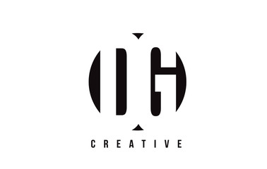 DG D G White Letter Logo Design with Circle Background.