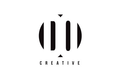 DO D O White Letter Logo Design with Circle Background.
