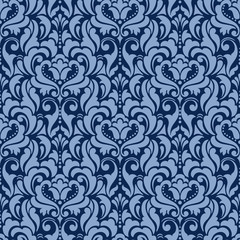 Vector damask seamless pattern background. Classical luxury old fashioned damask ornament, royal victorian seamless texture for wallpapers, textile, wrapping. Exquisite floral baroque template.