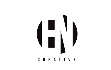 EN E N White Letter Logo Design with Circle Background.