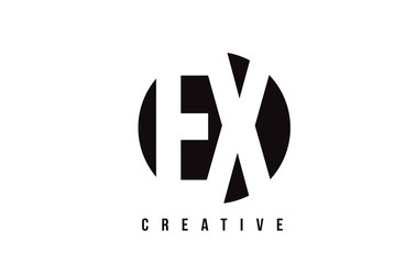 EX E X White Letter Logo Design with Circle Background.