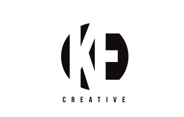 KE K E White Letter Logo Design with Circle Background.