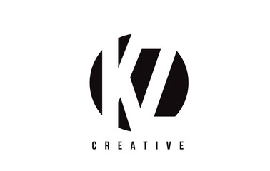 KZ K Z White Letter Logo Design with Circle Background.