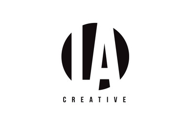 LA L A White Letter Logo Design with Circle Background.