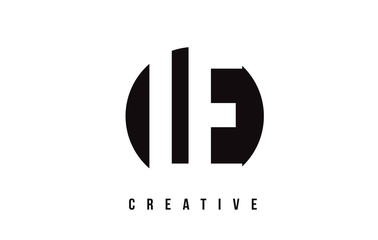 Fototapeta premium LE L E White Letter Logo Design with Circle Background.