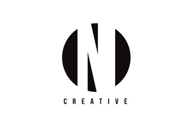 NI N I White Letter Logo Design with Circle Background.