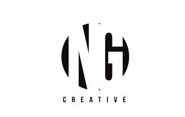 NG N G White Letter Logo Design with Circle Background.