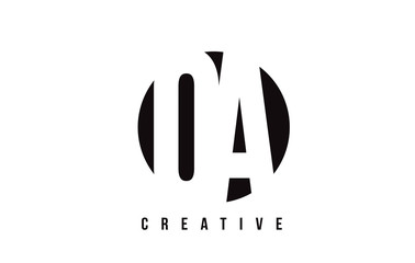 OA O A White Letter Logo Design with Circle Background.